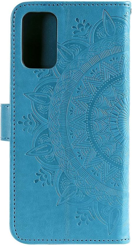 Shop4 Samsung Galaxy S20 - Etui Portefeuille Motif Mandala Blauw