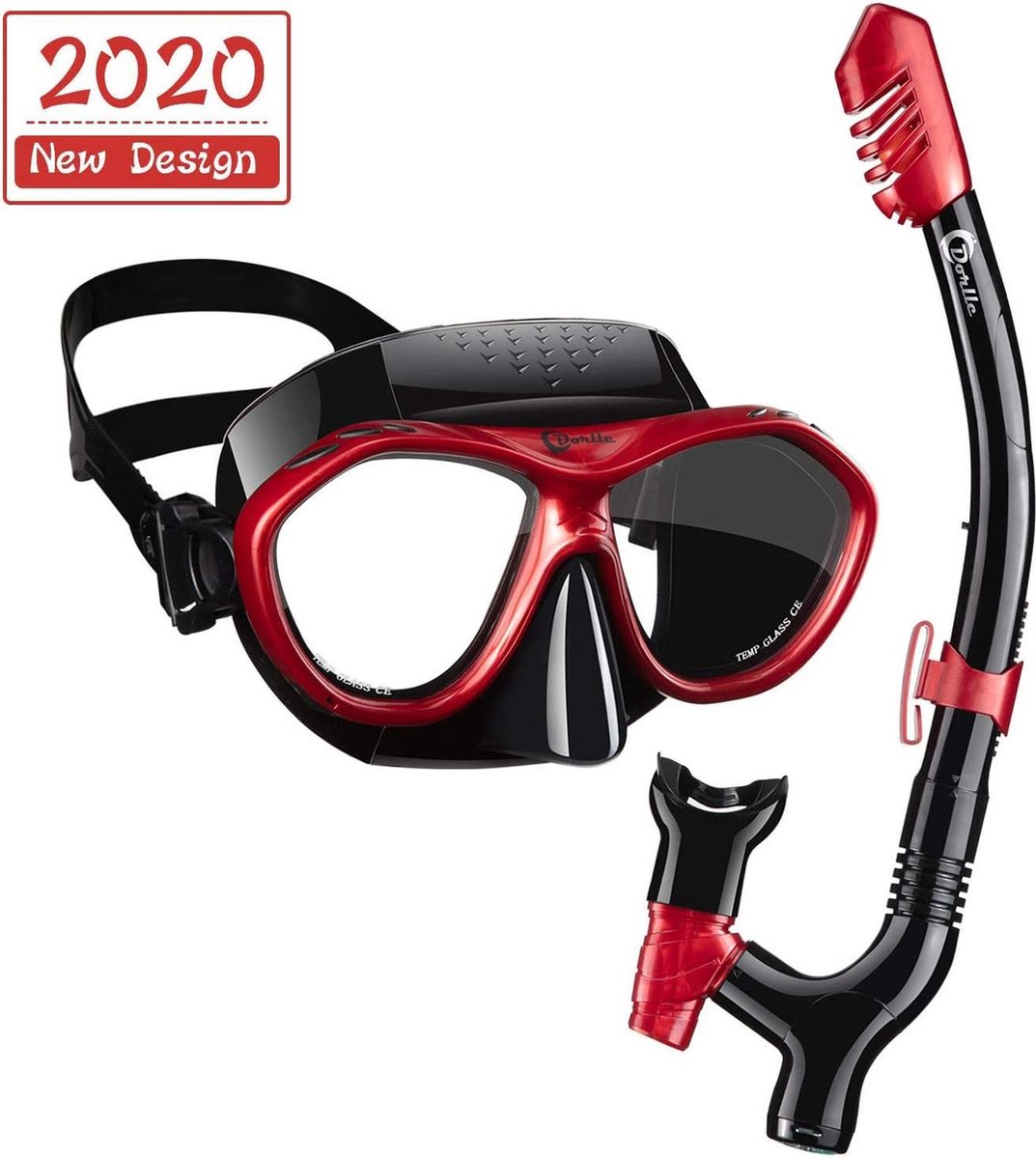 Volwassenen Snorkelset met snorkel gemaakt van zacht siliconen, goed aansluitende...