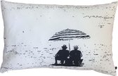 MA-FEELING Sierkussen Beach (Wit, 60x40 cm) - Uniek cadeau - Handgemaakt - Duurzaam