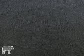 Zwart leer uit Roma Collectie (paneel/stuk), Runds-leder, 1.3-1.5 mm, nerfleder, Italiaans, afmeting 30x20 cm