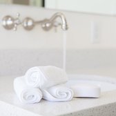 Volumevoordeel! Set 12 Washanden Wit. 'Bali', 100% Katoen, 500 Grams/ 12 Pieces Gants de Toilette Blanc, 500 gr par m2, 'Bali'