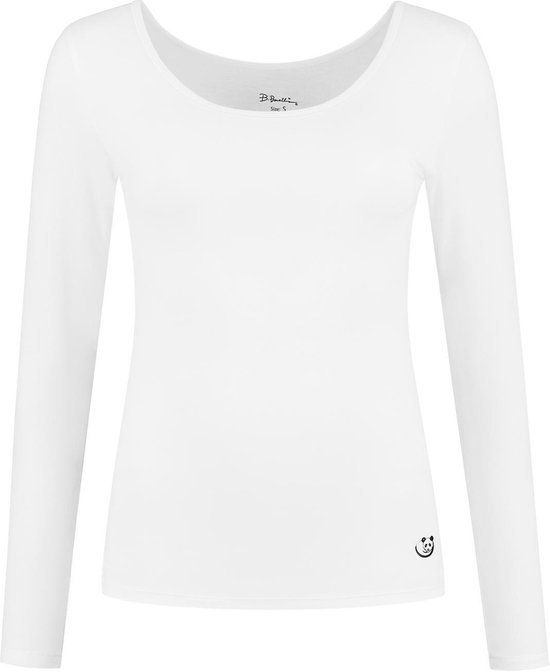 2-pack B.Bocelli Shirt - Dames - ronde hals - lange mouw - wit - maat XL