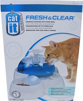Cat-it drinkfontein fresh & clear 3l drinkfontein met voerbakje