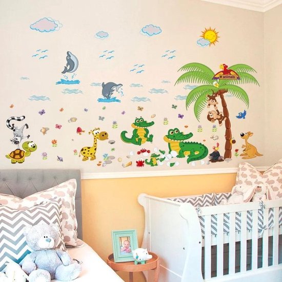 Sticker Muursticker chambre bébé animaux - sticker mural animaux de la  pépinière -... | bol.com
