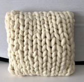 Kussen 55x55 ,100% merino lontwol XXL handmade, Ivory