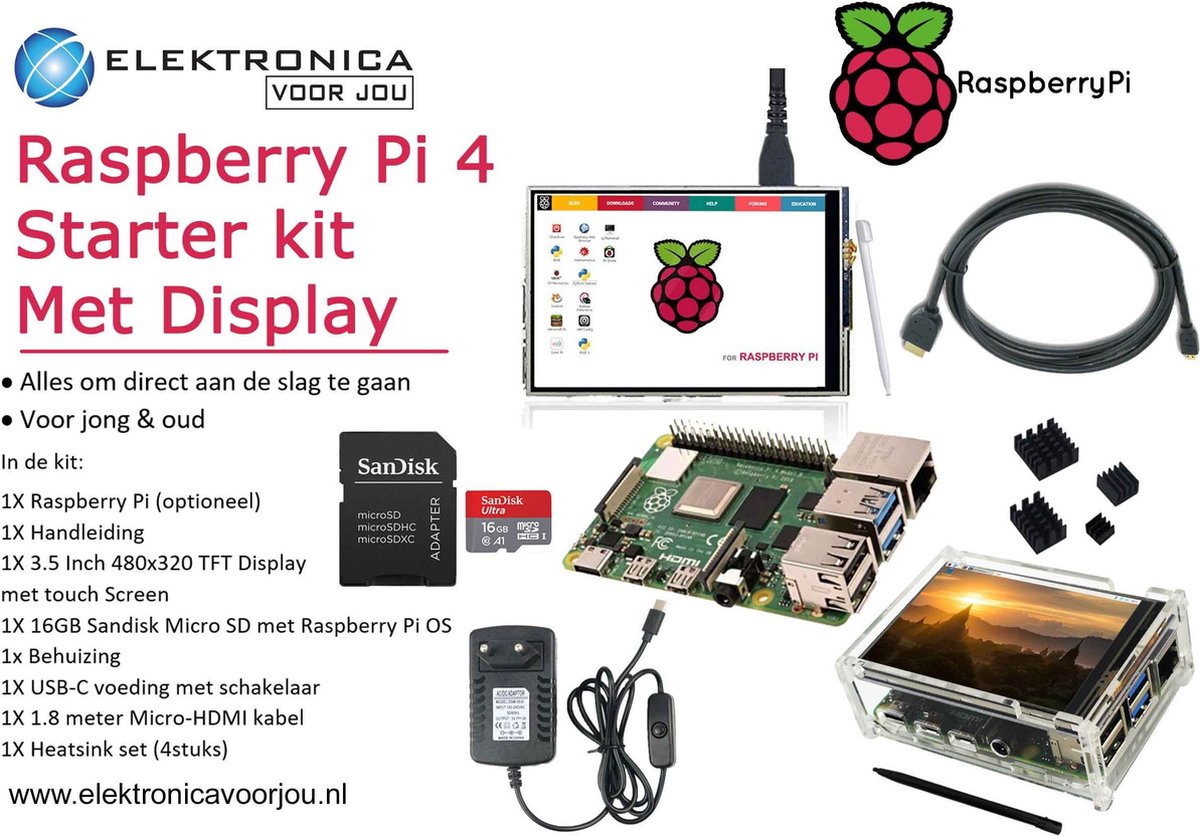 bol.com | Raspberry Pi 4 starter kit met Display - 2GB RAM