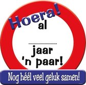 Huldeschild - Hoera al .... jaar 'n paar - 50 x 50 cm