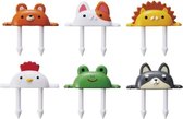 Kawaii Bento Prikkers Animals - 6 stuks Bento Picks voor Lunchbox / Bentobox - decoratie schattig