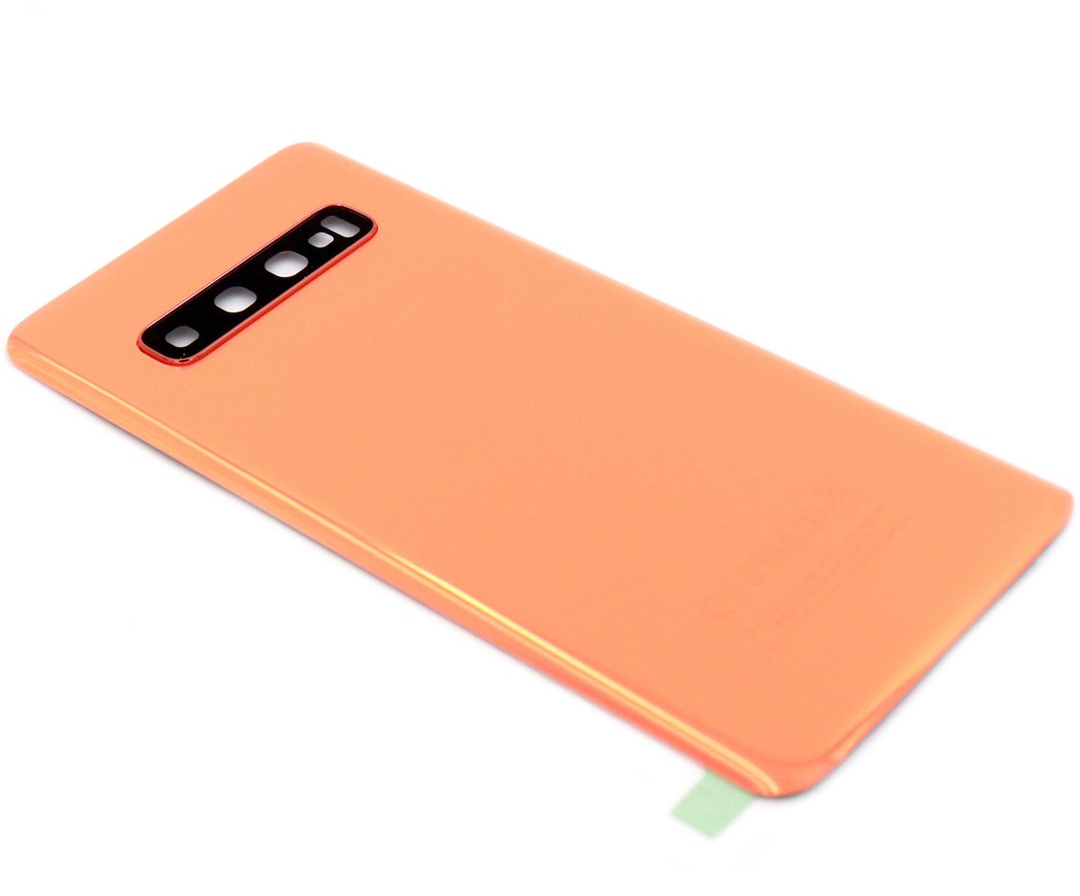 Voor Samsung Galaxy S10 Plus achterkant - batterij cover - oranje - koraal