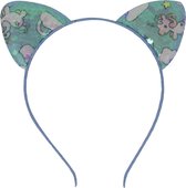 Jessidress Hoofdband Diadeem met Katten oren met unicorn print - Groen