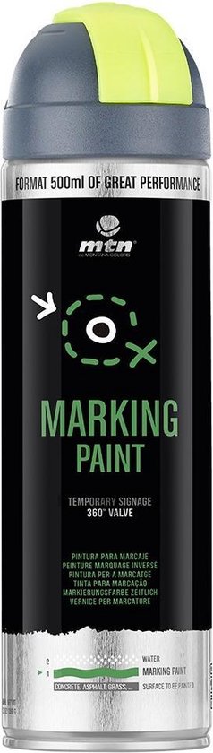 MTN Pro Yellow Marking Paint - Peinture en Peinture pour signalisation temporaire, design inversé