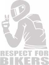 Respect for bikers sticker - Auto stickers - Auto accessories - Stickers volwassenen - 11 x 15 cm wit - 101