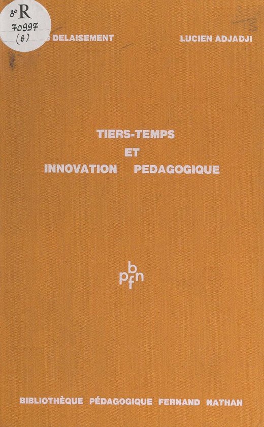 Tiers-temps et innovation pédagogique - cover