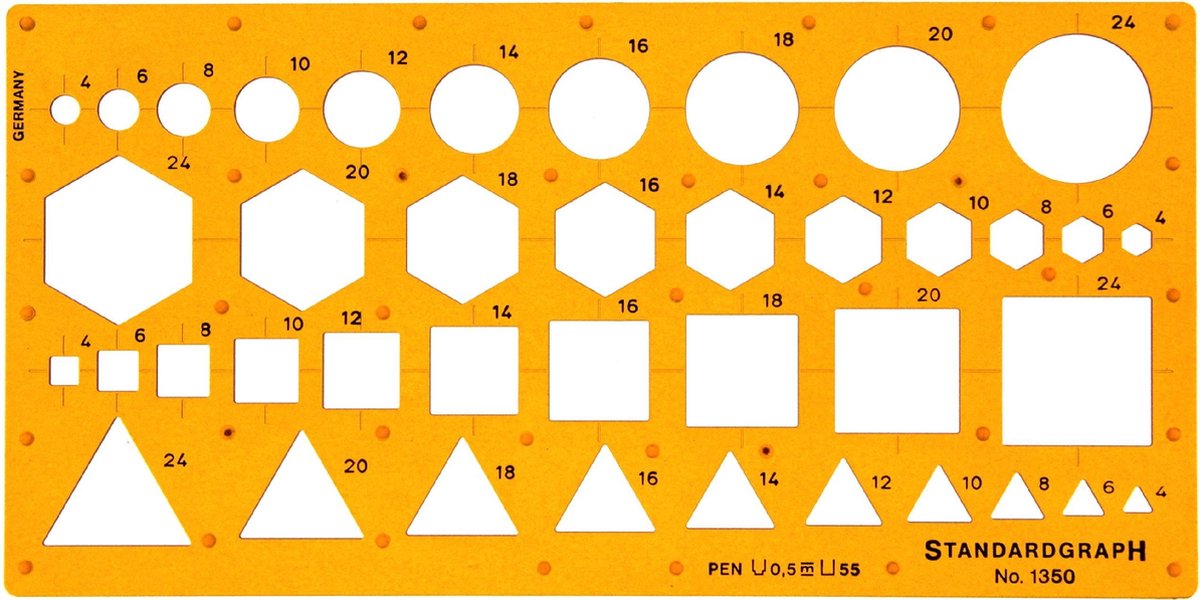 Standardgraph 1350 Kombi tekensjabloon installaties