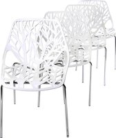 Retro stoel - Set van 4 stoelen - Comfort - Wit