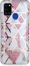Marble Design Back Cover - Samsung Galaxy A21s Hoesje - Roze