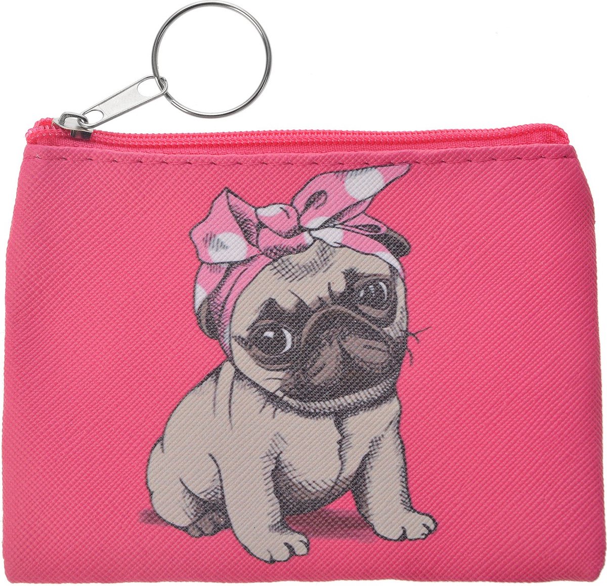 Melady Portemonnee 11*9 cm Roze Kunststof Rechthoek Beurs Geldbeurs Geldbuidel
