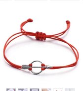 Armband - Love - Vriendschaps - BFF - rood met zilver hanger