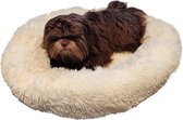 Tigerfield hondenmand 70cm – Kattenmand – Wit - Donut – Pluche -Donutmand – Rond – Mand – Zacht