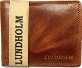 Lundholm portemonnee heren bruin - hoogwaardig kurk - duurzame heren portefeuille in ideaal billfold formaat - Stavanger serie