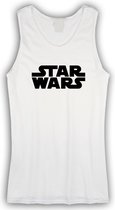 Tanktop Wit met Zwart “ Star Wars “ logo Size XL