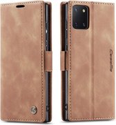 CaseMe Book Case - Samsung Galaxy Note 10 Lite Hoesje - Bruin