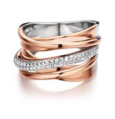 Silver Rose -R6327R-52 -Ring -925 Zilver rosé -Cubic Zirkonia