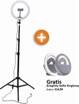 Breightly LED Ringlamp 10 inch met Statief + Selfie Ring Light Cadeau