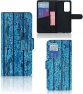 Magnet Case Huawei P40 Pro Telefoonhoesje Wood Blue