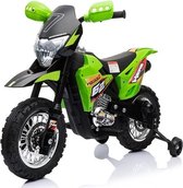 Elektrische kinder crossmotor op accu 6v verlichting muziek groen
