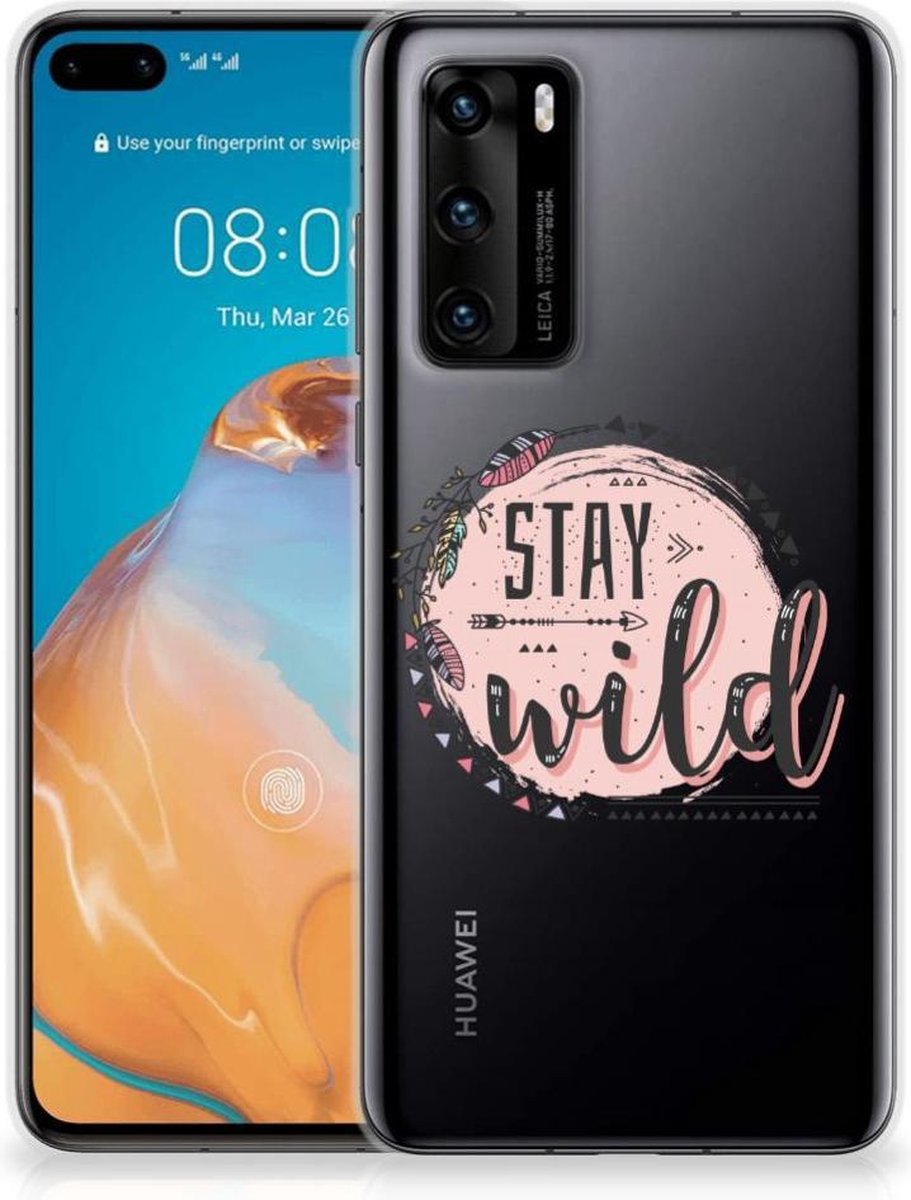 Huawei P40 Telefoonhoesje met Naam Boho Stay Wild