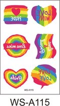 2x Regenboog gay pride kleuren neptattoos-regenboog vlag-Carnaval-Plak tattoo-tattoo stickers-Regenboogvlag LGBT Pride Month-WS-A115