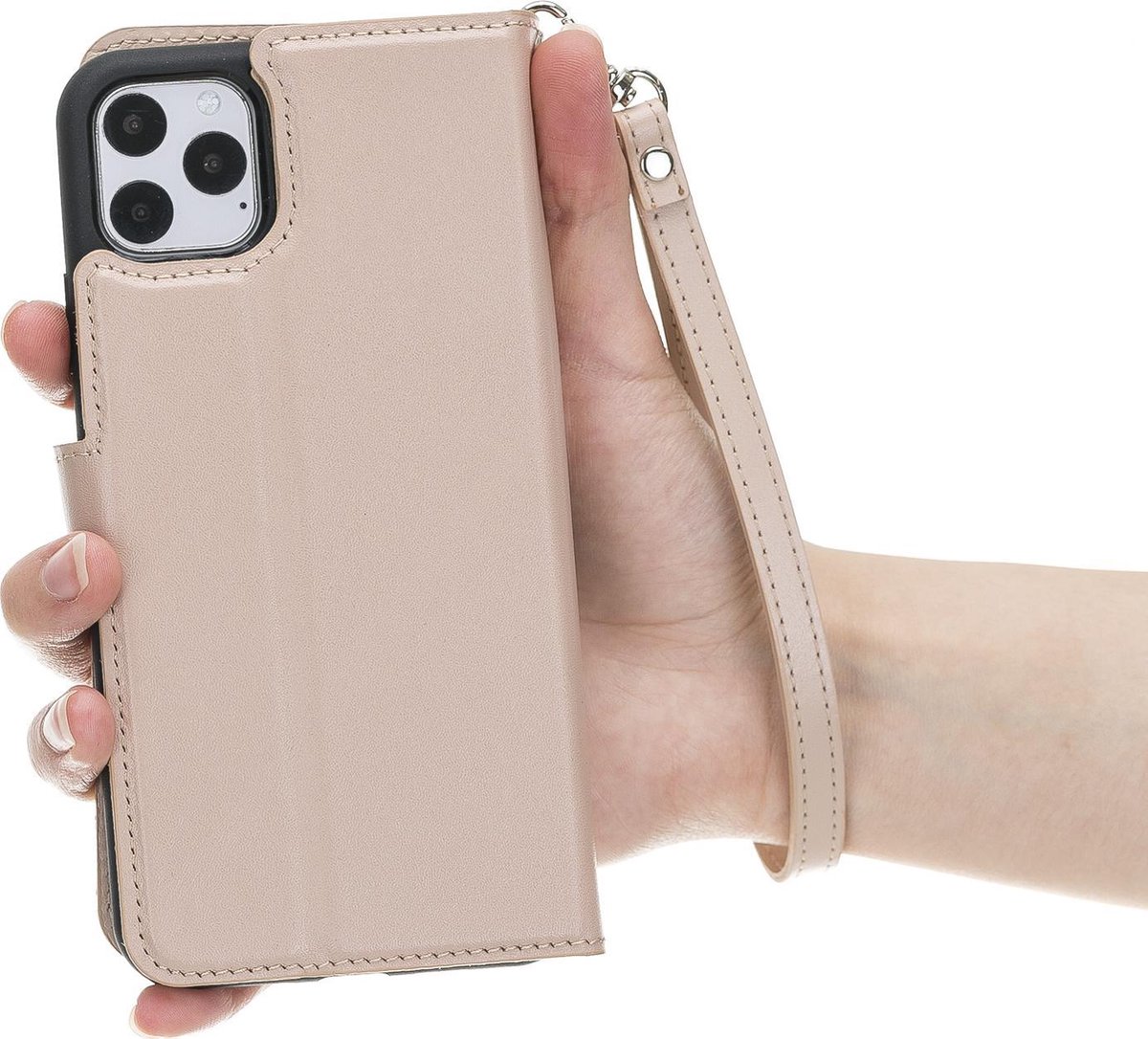 Mjora Lederen Apple iPhone 11 PRO Hoesje (New edition Tweedelige ontwerp: Book Case / Hardcase - Roze)