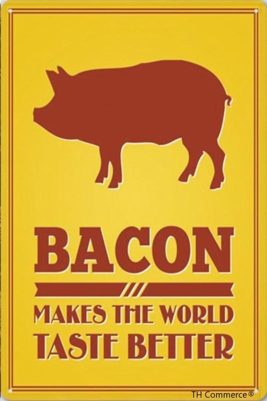 TH Commerce Decoratie Wandbord Metaal - Bacon - World Better - Spek