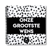 cadeau voor vrouw -  kado vrouwen - vrouwen cadeautjes - Invulboek zwangerschapswens - zwanger worden - ouders worden - zwart wit - dagboek - Studio Ins & Outs