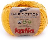 Katia Fair Cotton Geel Kleurnr. 20 - 1 bol - biologisch garen - haakkatoen - amigurumi - ecologisch - haken - breien - duurzaam - bio - milieuvriendelijk - haken - breien - katoen - wol - biowol - garen - breiwol - breigaren