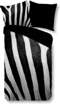 Zachte Dekbedovertrek Eenpersoons Zebraprint | 140x200/220 | Soepel En Kleurecht | Strijkvrij