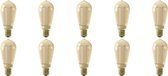 CALEX - LED Lamp 10 Pack - Rustiek - Filament ST64 - E27 Fitting - Dimbaar - 3W - Warm Wit 1800K - Amber - BES LED