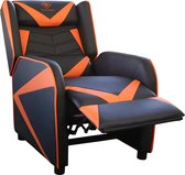 DELTACO GAM-087, Fauteuil de chaise de Gaming en cuir artificiel avec accoudoir, largeur 49 cm, noir / orange