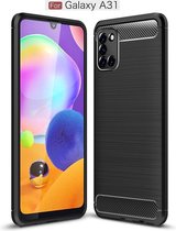 Samsung Galaxy A31 Carbone Brushed Tpu Zwart Cover Case Hoesje CBL