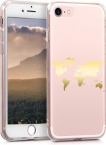 kwmobile telefoonhoesje voor Apple iPhone SE (2022) / iPhone SE (2020) / iPhone 8 / iPhone 7 - Hoesje voor smartphone - Wereldkaart design
