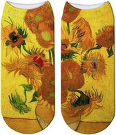 Fun sokken, kort, met de Zonnebloemen van Vincent van Gogh (30389)