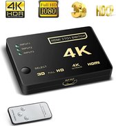 3-poorts Mini HDMI Switcher Splitter 4K * 2K 3D 3 In 1 Out HDMI-schakelaar met afstandsbediening