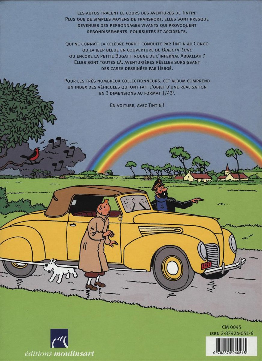 Tintin, Herge, Les Autos - back cover