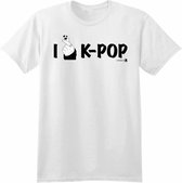 I love Kpop T shirt unisex Uniskull perfect cadeau - wit - maat S
