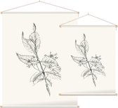Kardinaalsmuts zwart-wit Schets (Spindle Tree) - Foto op Textielposter - 45 x 60 cm