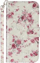 Apple iPhone 11 Bookcase - Roze / Wit - Bloemen - Portemonnee Hoesje - Pasjeshouder