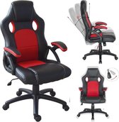 Gamestoel Wouter junior - bureaustoel - hoogte verstelbaar - zwart rood