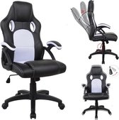 Bol.com Gamestoel Wouter junior - bureaustoel - hoogte verstelbaar - zwart wit aanbieding