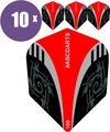 Afbeelding van het spelletje ABC Darts Flights - Extra Stevig - Tribal Rood - 10 sets (30 stuks Dart Flights)
